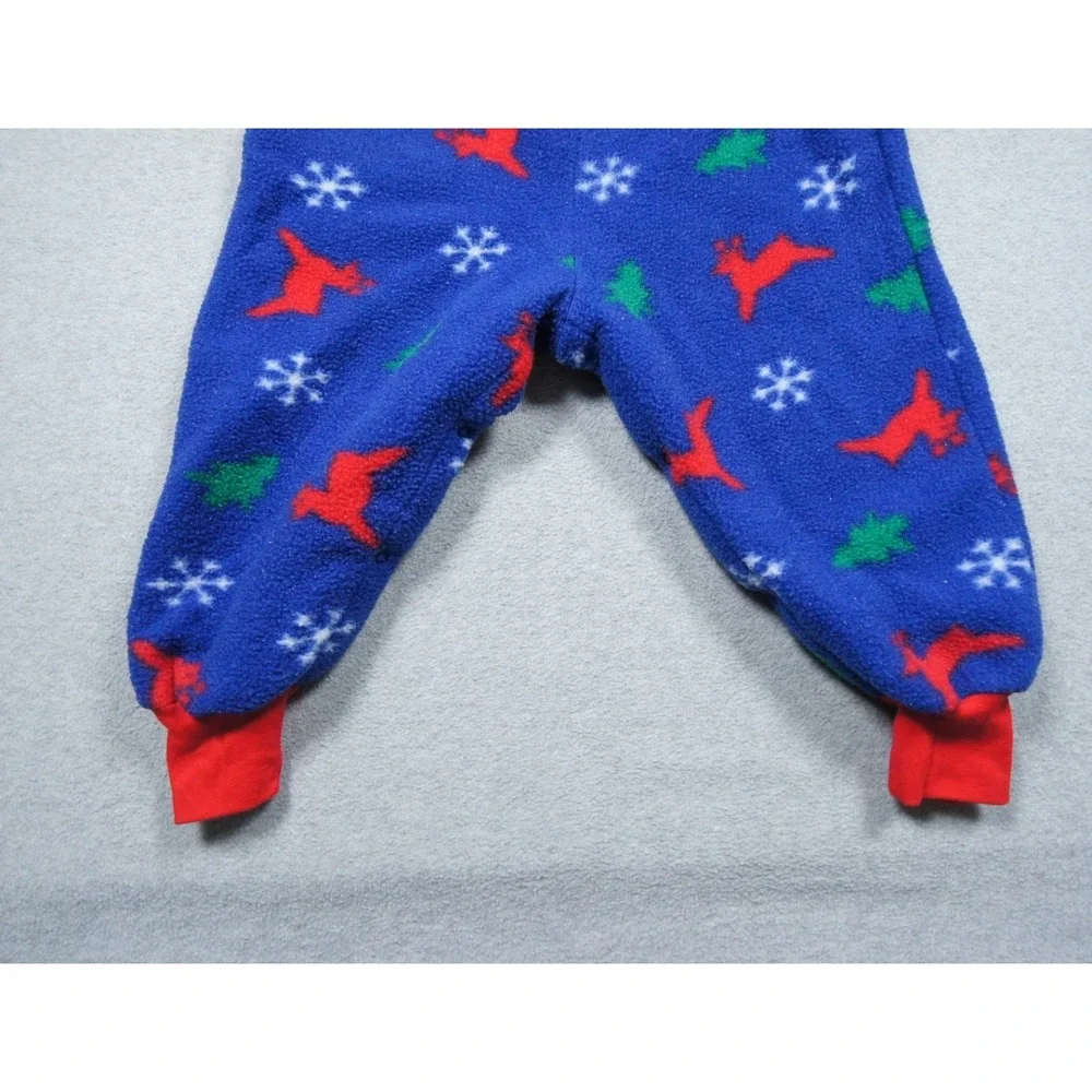 Vintage Baby Bgosh Overalls Kids 24M Blue Fleece Christmas Snowflake OshKosh